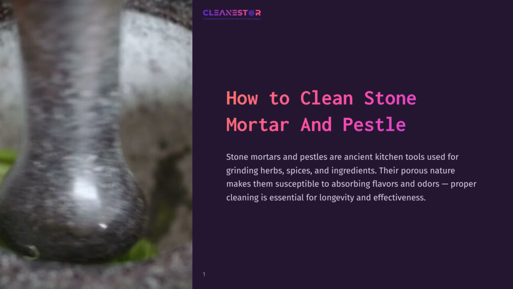 Close-Up Of A Stone Mortar With A Dark, Textured Surface, Showing A Spiral Design, With Hints Of Green Moss In The Background.