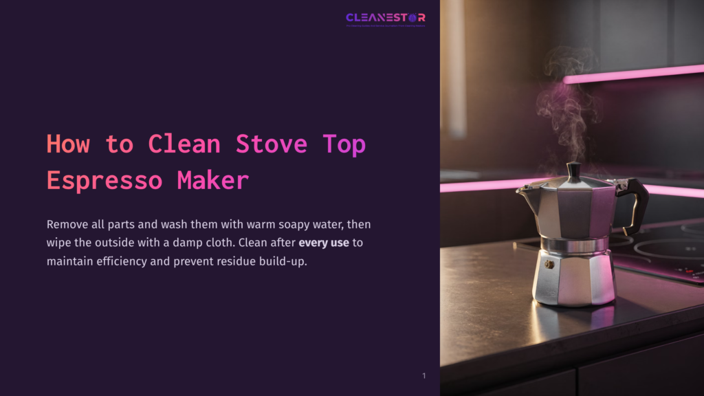 A Stovetop Espresso Maker Steams On A Dark Countertop, With A Bright Pink Light Illuminating The Background.