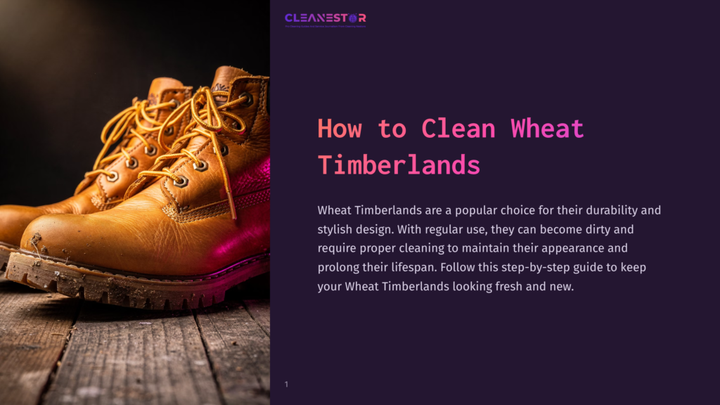 A Pair Of Wheat Timberland Boots With Yellow Laces Rests On A Rustic Wooden Surface. The Image Is Lit With Pink And Purple Light, Highlighting The Texture Of The Leather.