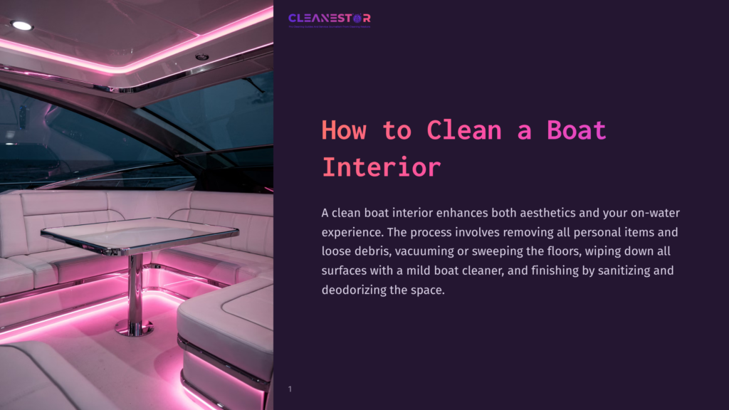 Brightly Lit Boat Interior With Modern Seating, A Glass Table, And Pink Ambient Lighting, Showcasing A Clean And Inviting Space.