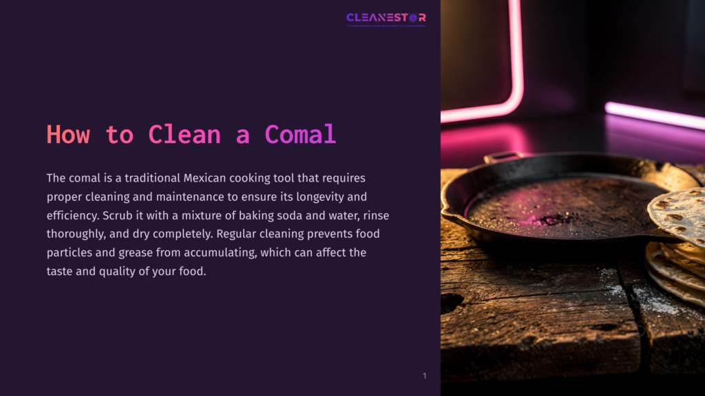 A Dark, Seasoned Comal Sits On A Rustic Wooden Table, With A Purple Glow From The Background Contrasting The Warm Tones Of The Surface.