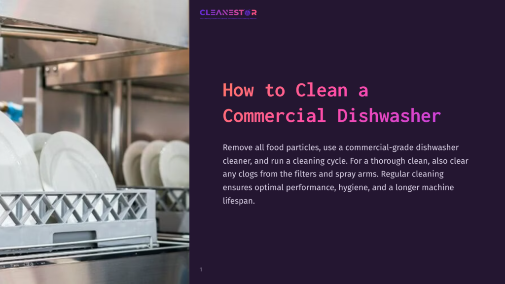 Instructions For Cleaning A Dishwasher