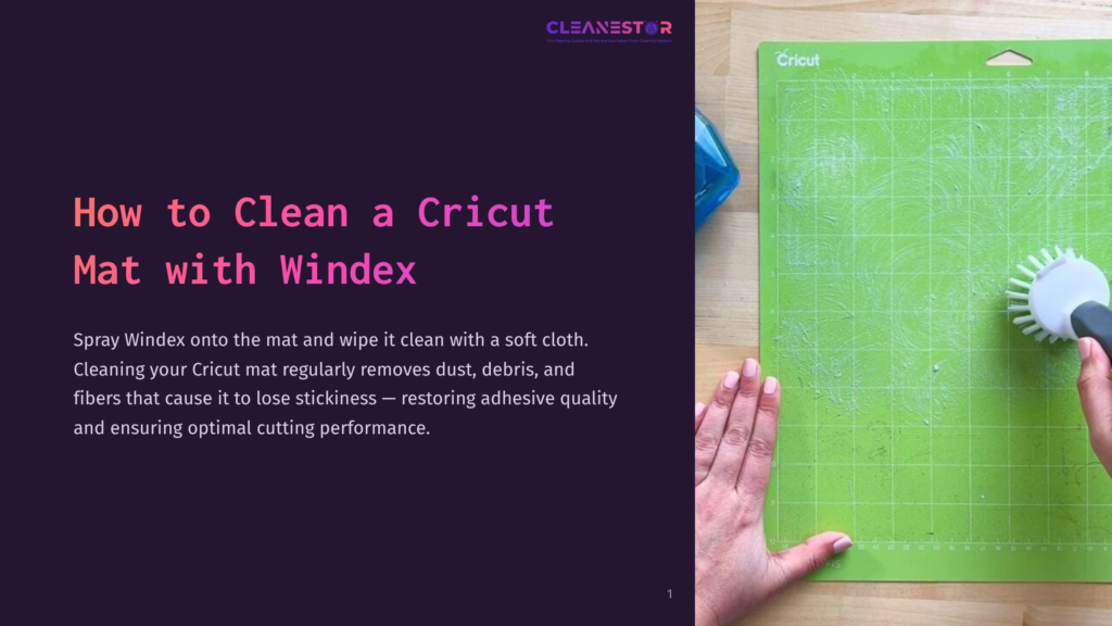 Cleaning A Cricut Mat With Windex.