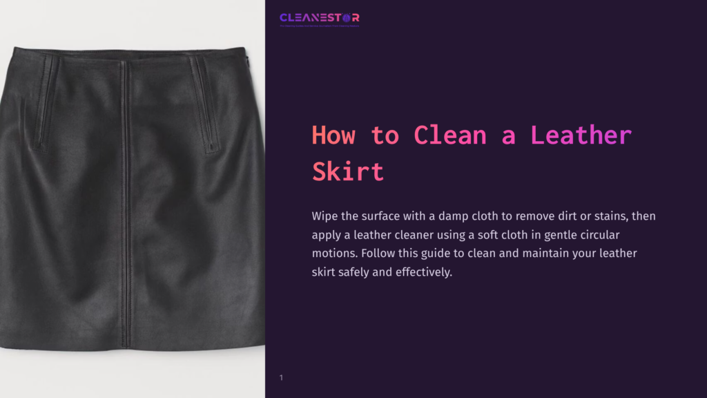 Black Leather Skirt Displayed Against A White Background, Showcasing Its Smooth Texture And Tailored Design.