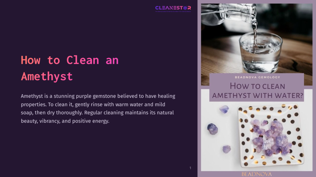 Close-Up Of A Clear Glass With Water Beside A Polished Amethyst And A Clean White Surface, Showcasing The Gemstone'S Vibrant Purple Hues.