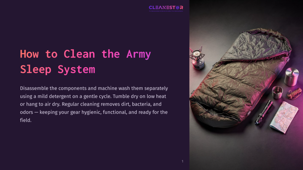A Green Sleeping Bag Laid Flat With A Lantern And Small Gear Items Beside It, Against A Dark Purple Background.