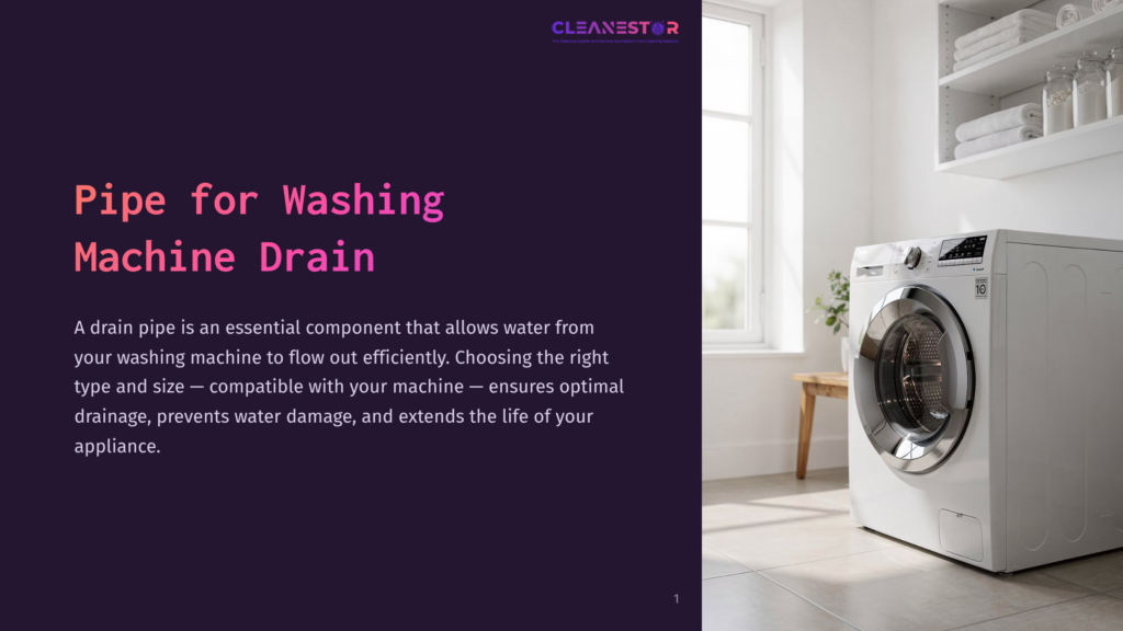 A Modern White Lg Washing Machine With A Silver Drum Sits In A Bright, Clean Laundry Room With Shelves Of Towels And Jars Above. The Text &Quot;Cleanestor&Quot; Is Visible In The Top Right Corner.