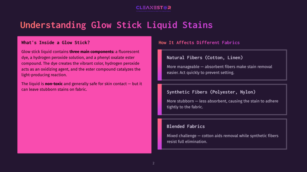 Understanding Glow Stick Liquid Stains