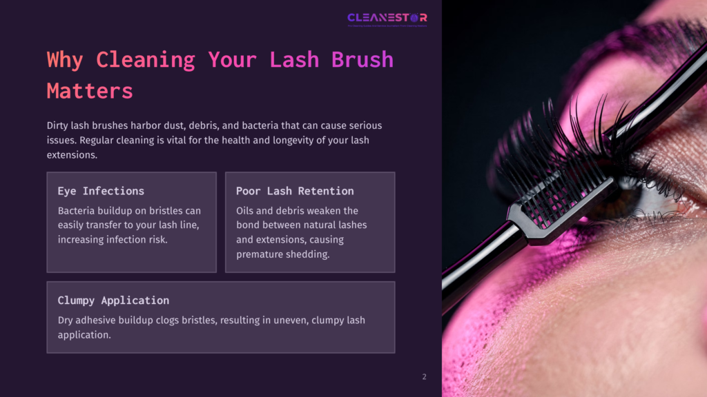 Close-Up Of A Woman'S Eye With Long, Dark Lashes Being Brushed With A Black Mascara Wand. Pink And Purple Lighting Illuminates The Scene, Highlighting The Dramatic Effect Of The Mascara.