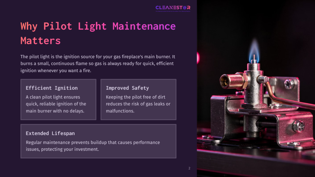 2 Why Pilot Light Maintenance Matters Close-Up Of A Gas Appliance Pilot Light Igniting With A Small, Steady Blue Flame, Highlighting The Importance Of Pilot Light Maintenance For Efficient Ignition And Safety.