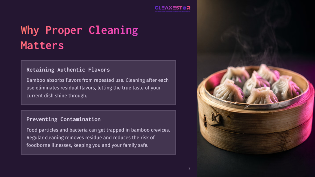 A Bamboo Steamer Basket Filled With Dumplings, Surrounded By Soft Purple Light, Highlighting Its Natural Texture And Colors.