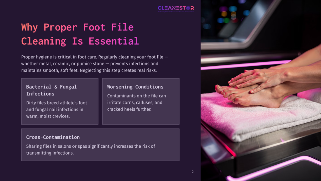 A Foot File Beside A Foot Soaking In A Pink Basin, Highlighting The Importance Of Hygiene In Foot Care. Light Tones And Soft Textures Are Evident.