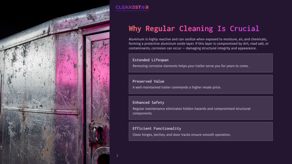 Close-Up Of A Weathered Aluminum Horse Trailer With Visible Dirt And Rust, Emphasizing The Need For Regular Cleaning And Maintenance.