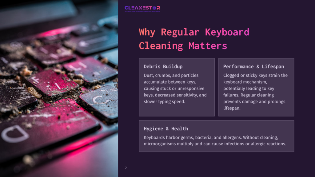A Close-Up Of A Dirty Chromebook Keyboard With Crumbs And Dust, Highlighting The Importance Of Regular Cleaning For Hygiene And Performance.