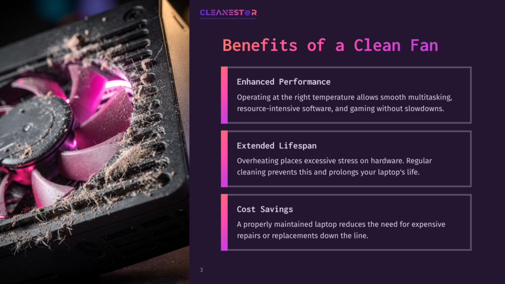 Close-Up Of A Dusty Computer Fan With Pink Led Lights, Illustrating The Need For Cleaning To Ensure &Quot;Benefits Of A Clean Fan&Quot; For Enhanced Performance And Extended Lifespan.