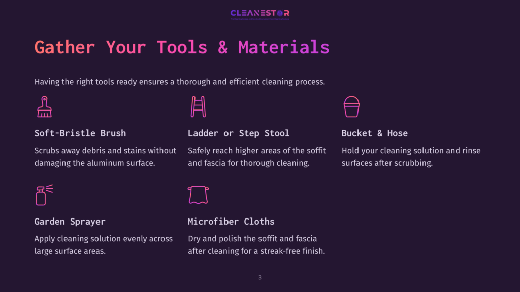 3 Gather Your Tools And Materials 2 Gather Your Tools And Materials For Cleaning: Soft-Bristle Brush, Ladder Or Step Stool, Bucket And Hose, And Garden Sprayer. Microfiber Cloths Are Also Essential For A Streak-Free Finish.