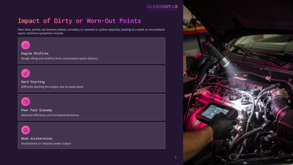 A Mechanic Inspects A Car'S Engine With A Flashlight, Highlighting Areas Around The Distributor, With Diagnostic Tool Display Visible.