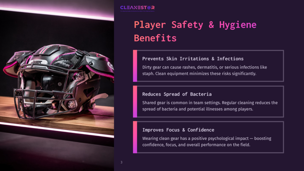 Football Helmet With A Black Exterior And Pink Accents, Displayed On A Lit Surface, Highlighting Safety And Hygiene Benefits.