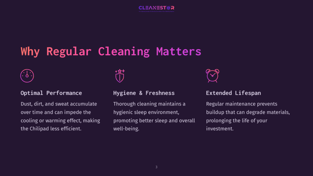 Text On A Dark Purple Background Highlighting Three Points: Performance, Hygiene &Amp; Freshness, And Extended Lifespan, Each With Corresponding Icons.