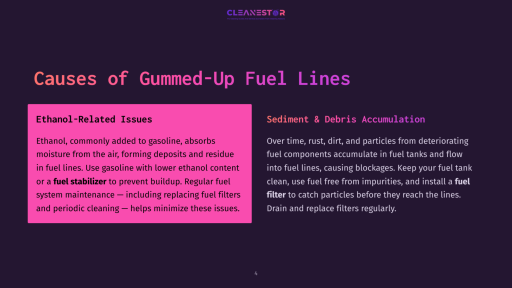Causes Of Gummed-Up Fuel Lines