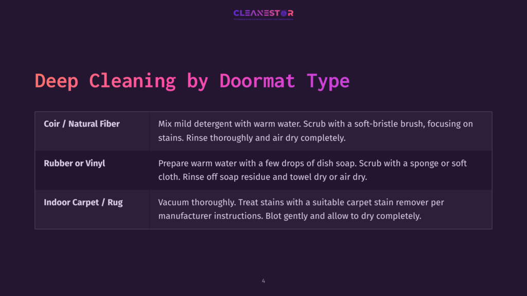 Deep Cleaning By Doormat Type