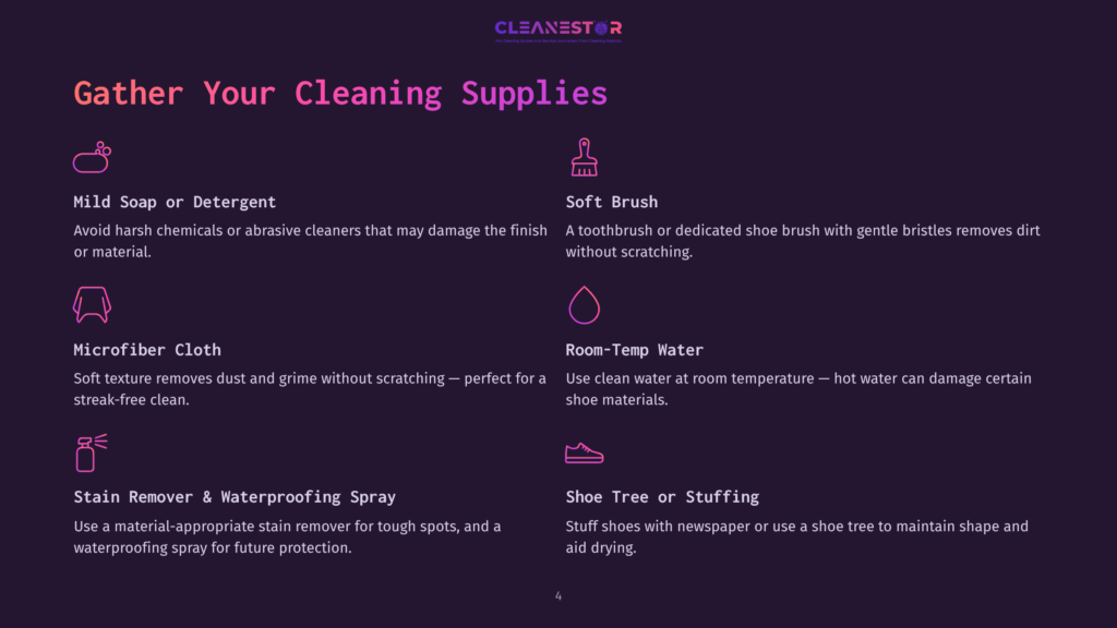Cleaning Supplies For Sas Shoes: Mild Soap, Soft Brush, Microfiber Cloth, Room-Temp Water, Stain Remover Spray, Shoe Tree Or Stuffing.