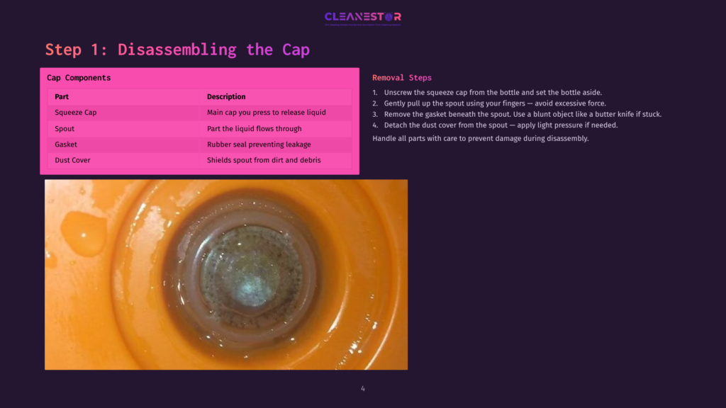 Close-Up Of A Gatorade Squeeze Bottle Cap, Showcasing The Inner Mechanism With Orange And Gray Components, Set Against A Dark Background.