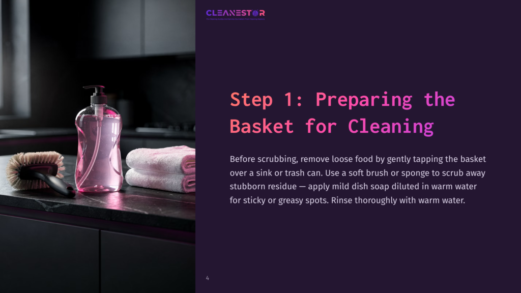 A Pink Bottle Of Soap Stands On A Countertop Beside A Soft Brush And Neatly Stacked Towels, With A Dark Background Enhancing The Colors.