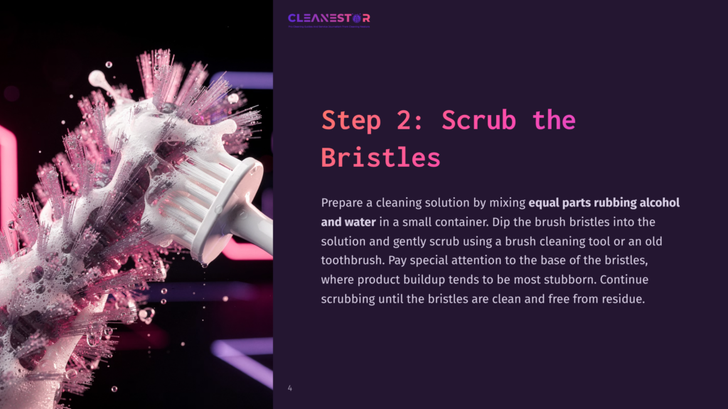 A Brush Being Dipped Into A Cleaning Solution, With Colorful Splashes, Against A Dark Background Highlighting The Cleaning Process.