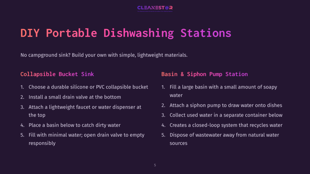 Diy Portable Dishwashing Stations: A Guide To Building A Collapsible Bucket Sink And A Basin With A Siphon Pump, Featuring Step-By-Step Instructions For A No-Clutter Camping Sink.