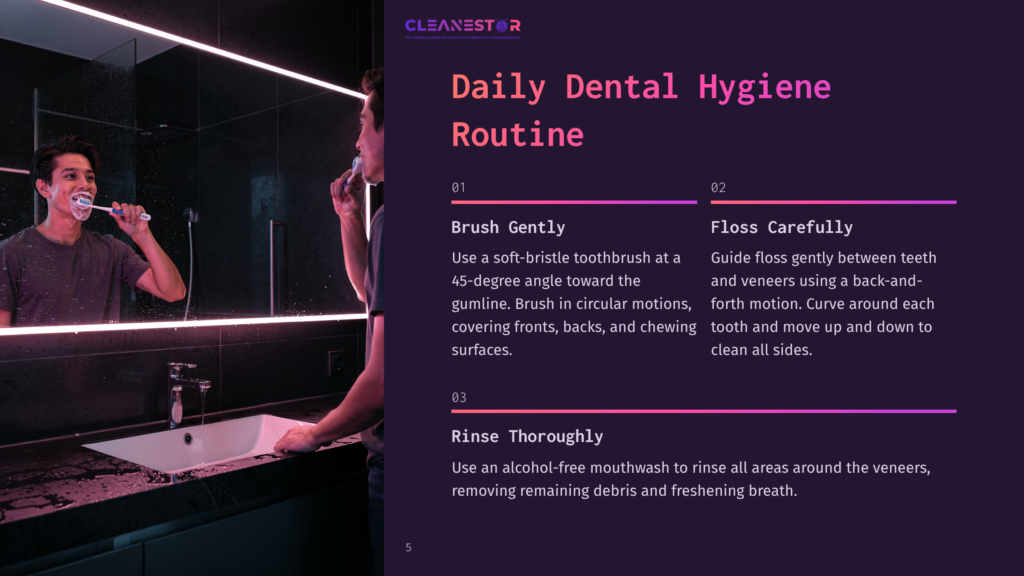 5 Daily Dental Hygiene Routine A Young Man With Dark Hair Brushes His Teeth In Front Of A Bathroom Mirror, Reflecting A Modern, Clean Dental Hygiene Routine. The Image Highlights The Importance Of Daily Oral Care.