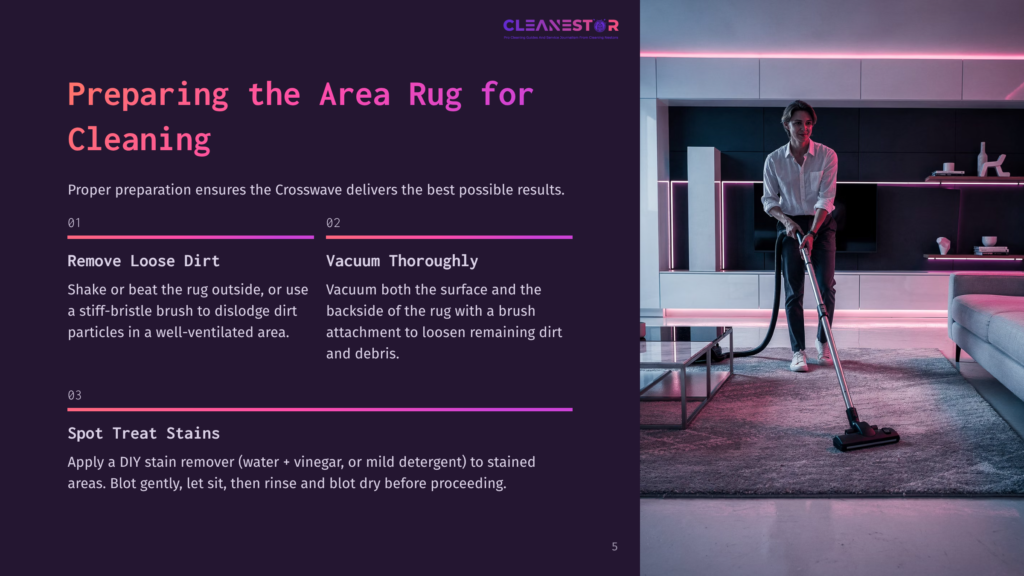 A Person Using A Bissell Crosswave Cleaner On A Colorful Area Rug In A Modern, Well-Lit Room, With Styled Furniture In The Background.