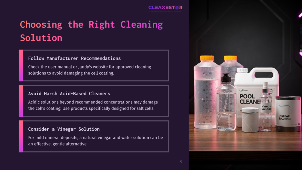 Two Clear Plastic Bottles Filled With Liquid, A Container Labeled &Quot;Pool Cleaner,&Quot; And Various Cleaning Products On A Wooden Surface.