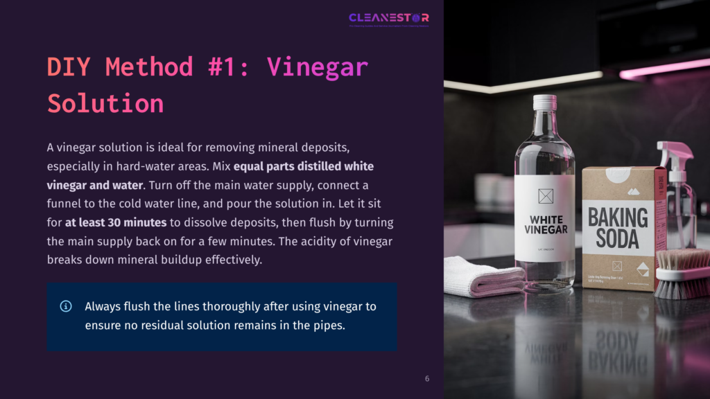 A White Bottle Of &Quot;White Vinegar&Quot; Sits Next To A Box Of &Quot;Baking Soda&Quot; And A Spray Bottle On A Dark Countertop, Illustrating A Diy Cleaning Solution.