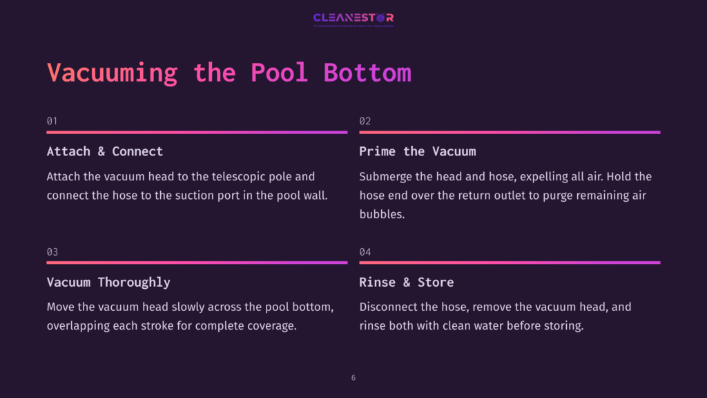 Vacuuming The Pool Bottom