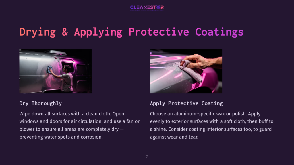 A Person Cleaning A Sleek Aluminum Horse Trailer With A Cloth, Surrounded By A Dark Background, Highlighting The Importance Of Thorough Cleaning.