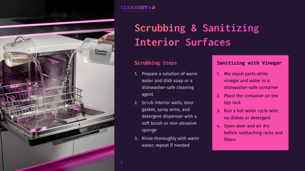 Cleaning And Sanitizing Dishwasher Interior