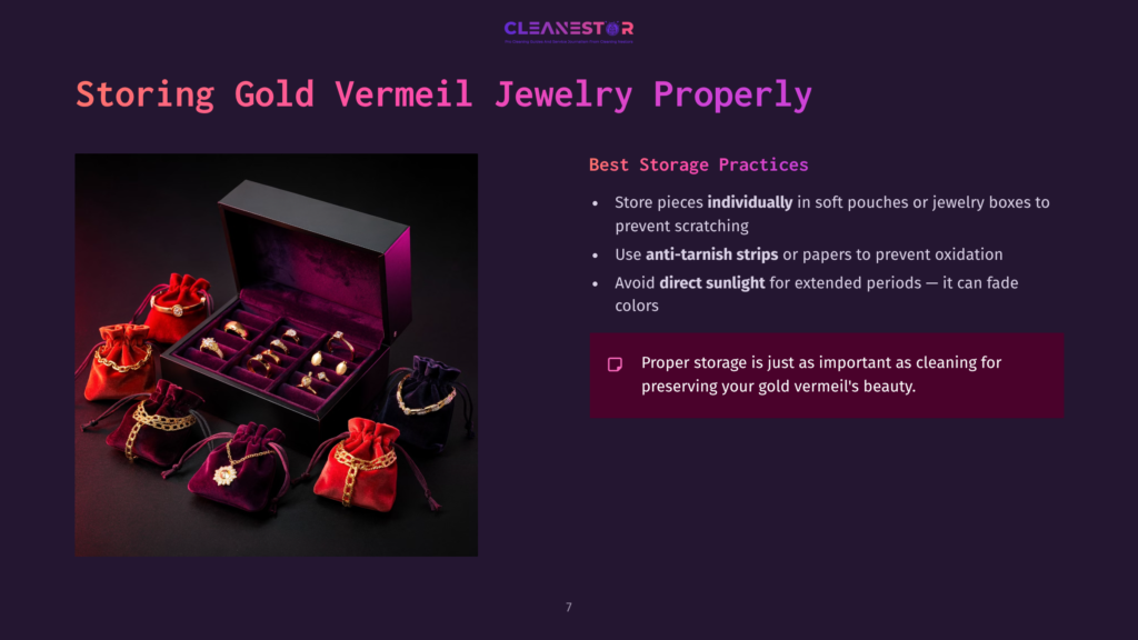 Dark Background With A Luxurious Purple Box Displaying Gold Vermeil Jewelry, Surrounded By Colorful Velvet Pouches For Storage.
