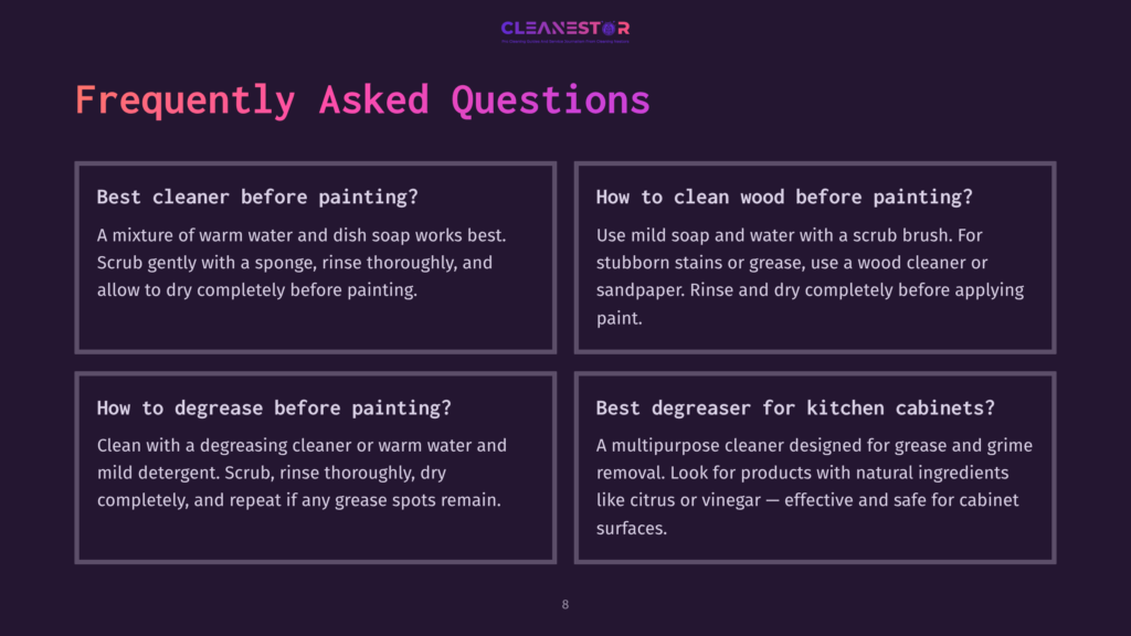 Four Rectangular Boxes With A Dark Background Featuring White Text. Each Box Contains Cleaning Tips, Highlighted In A Purple Border.