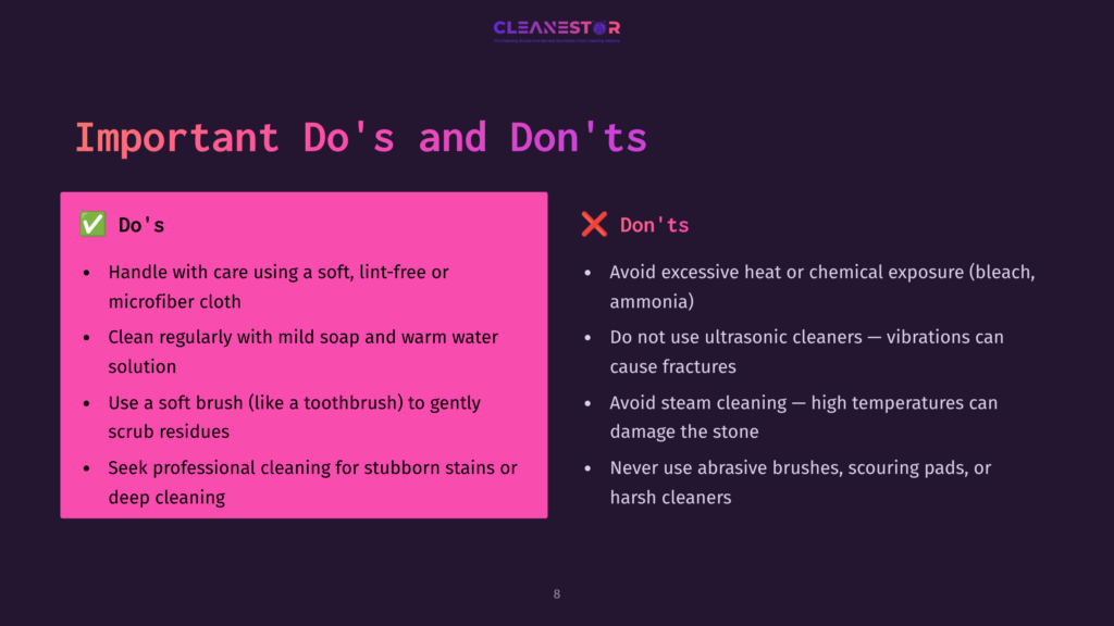 Infographic Titled &Quot;Important Do'S And Don'Ts&Quot; For Cleaning, With A Green Checkmark List Of &Quot;Do'S&Quot; And A Red &Quot;X&Quot; List Of &Quot;Don'Ts&Quot;.