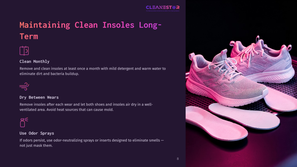 Maintaining Clean Insoles Long-Term With Sneakers And Insoles In Pink