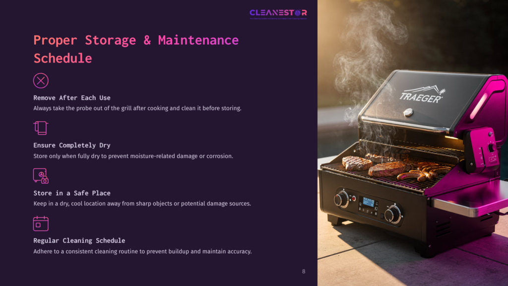 A Traeger Grill Cooks Juicy Steaks And Sausages Outdoors, With Smoke Rising From The Grates. The Grill Features A Digital Display And A Black Exterior.