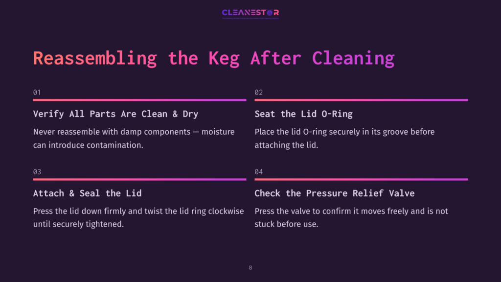 Reassembling The Keg After Cleaning