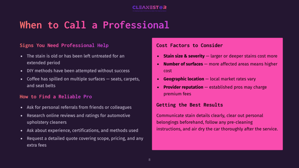 When To Call A Professional: Signs You Need Professional Help, How To Find A Reliable Pro, And Cost Factors To Consider For Cleaning Services.