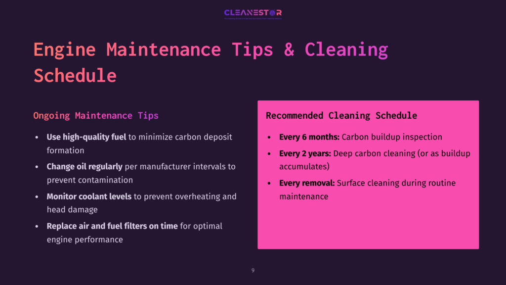 9 Engine Maintenance Tips And Cleaning Schedule
