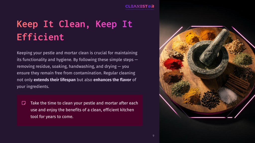 A Dark Countertop Displays A Gray Pestle And Mortar Surrounded By Various Vibrant Spices, Emphasizing Cleanliness And Kitchen Efficiency.