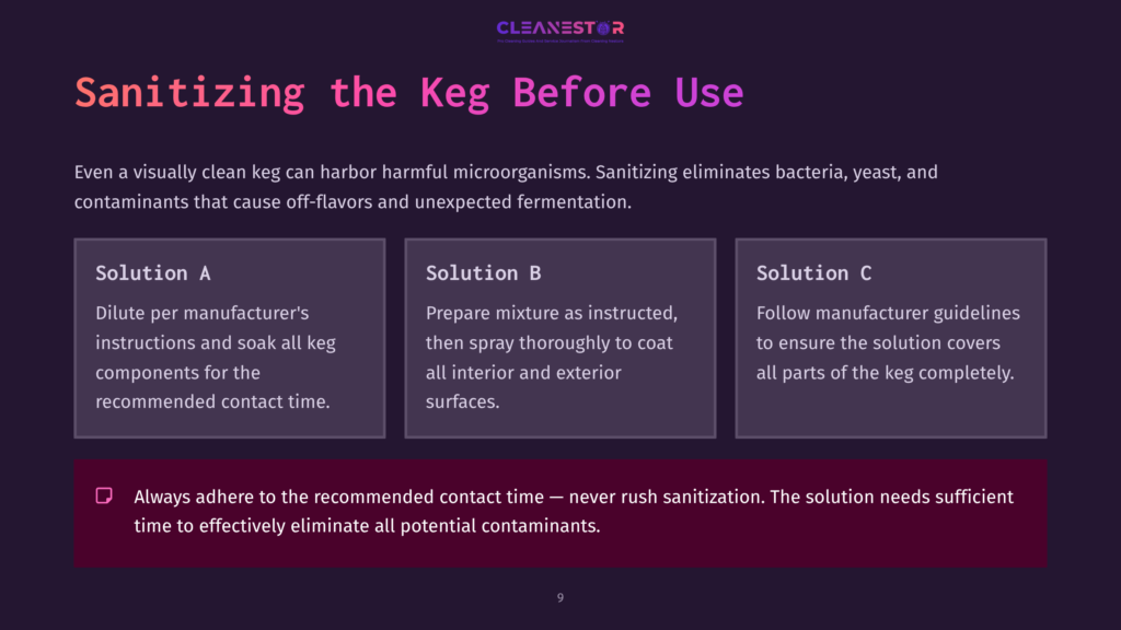 Sanitizing The Keg Before Use