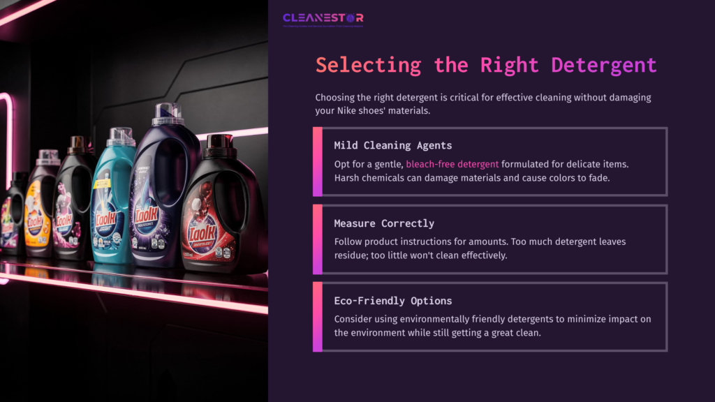 Showcase Of Various Laundry Detergents, Labeled With Cleaning Tips, Set Against A Dark Background With Neon Accents.
