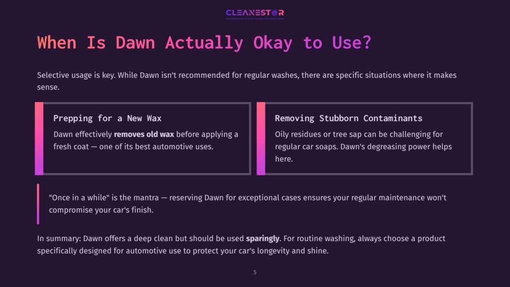 5 When Is Dawn Actually Okay To Use Graphic With Text: &Quot;When Is Dawn Actually Okay To Use? Prepping For A New Wax. Removing Stubborn Contaminants.