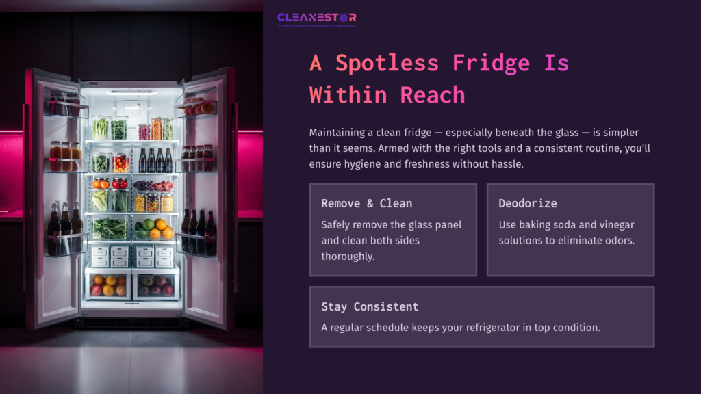 A Well-Organized Fridge With A Variety Of Colorful Fruits, Vegetables, And Beverages, Illuminated By Pink Light Inside.